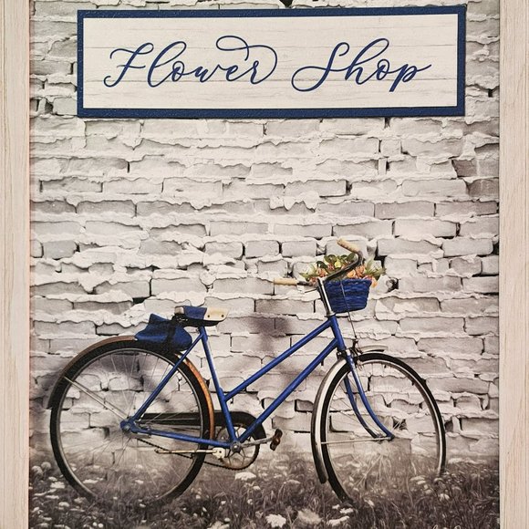 Flower Shop Bicycle Printed Framed Wall Art - Picture 4 of 15